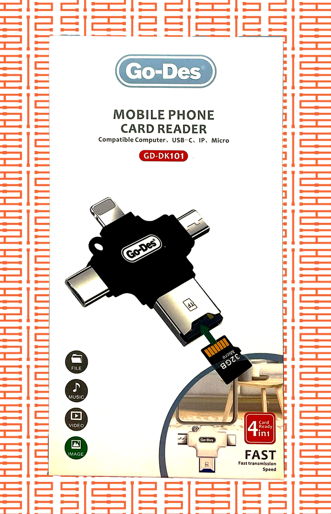 DO-DES MOBILE PHONE CARD READER MICRO SD 4 IN 1