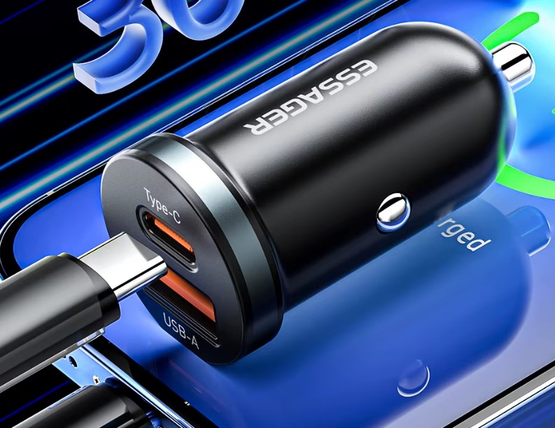 ESSAGER 30W 5A CAR MINI CHARGER USB-C + USB-A PORT'S