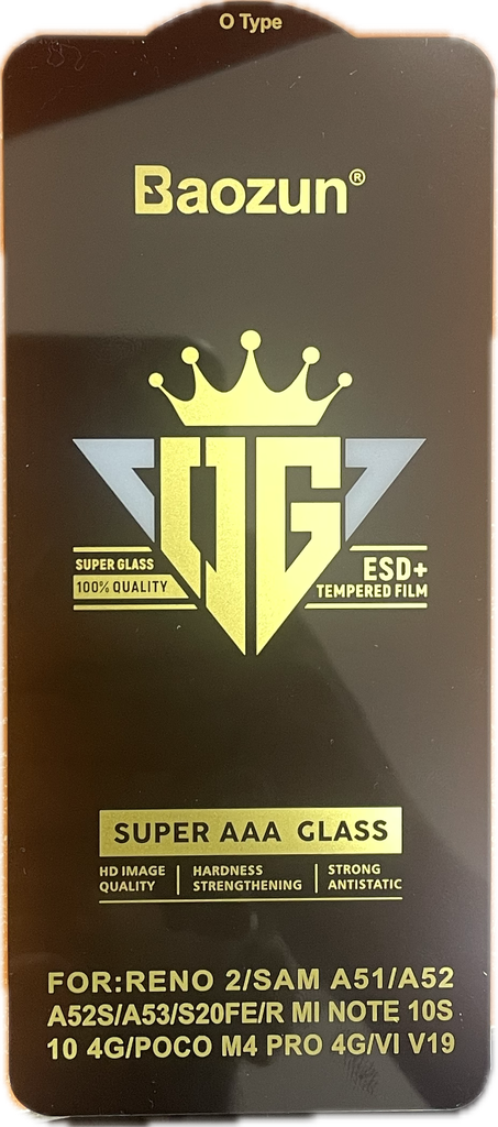 SAMSUNG A51/A52/A53/ MI NOTE 10S/NOTE10 4G/S20 FE /POCO M4/VIVO V19 OPPO RENO 2 5D GLASS