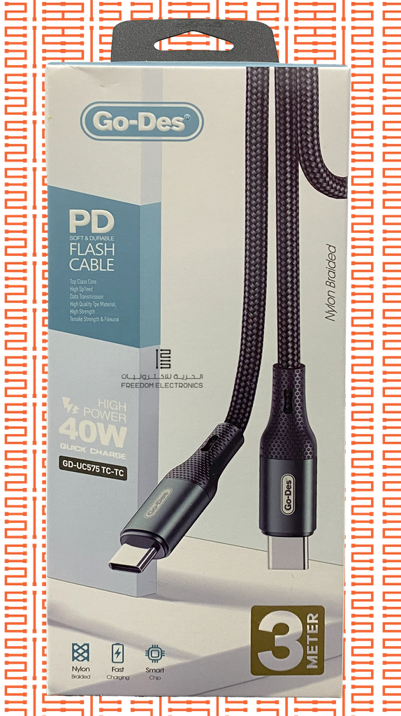 GO-DES PD TYPE-C NAYLON BRIDED CABLE 40W