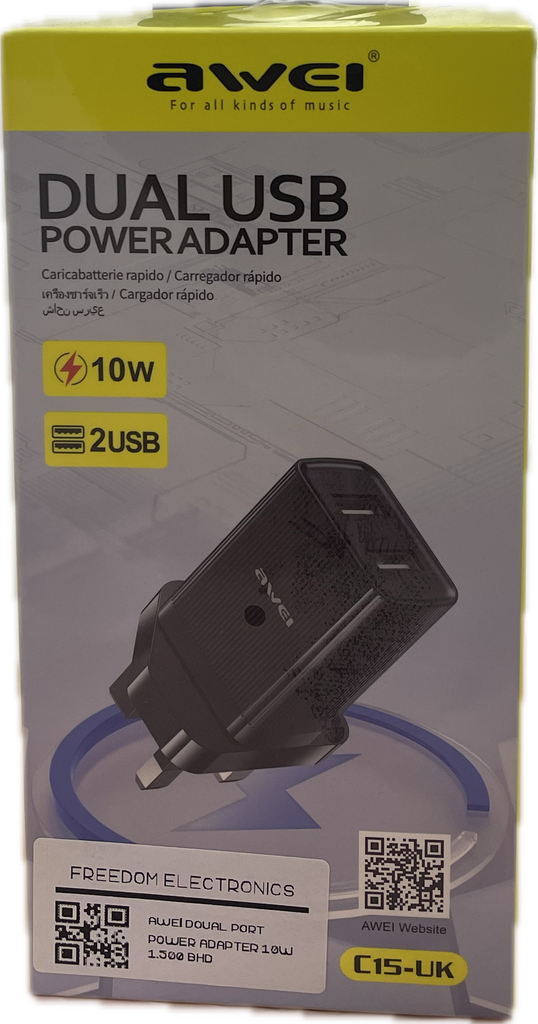 AWEI DOUAL PORT POWER ADAPTER 10W