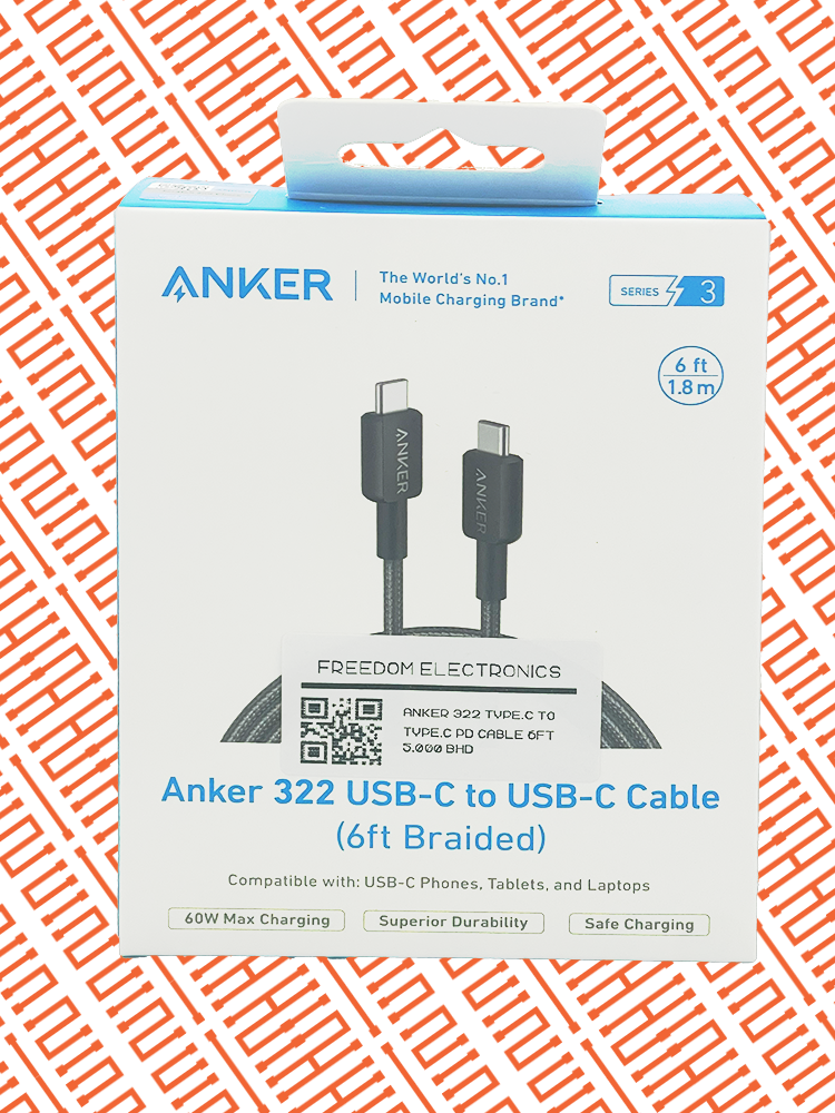 ANKER 322 USB-A TO USB-C CABLE 6FT