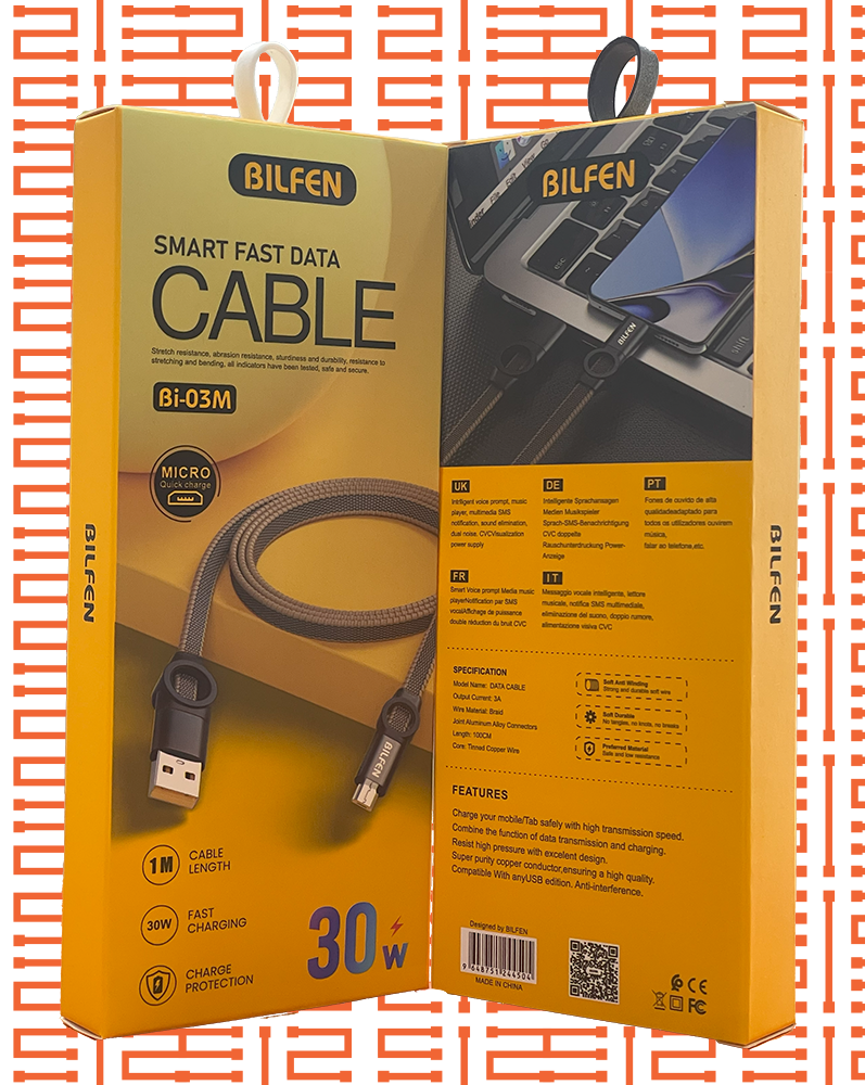 BILFEN bi-03m micro usb cable 30w