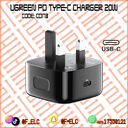 UGREEN 20W USB C Plug Supports Max 20W PD Fast Charger UK Plug
