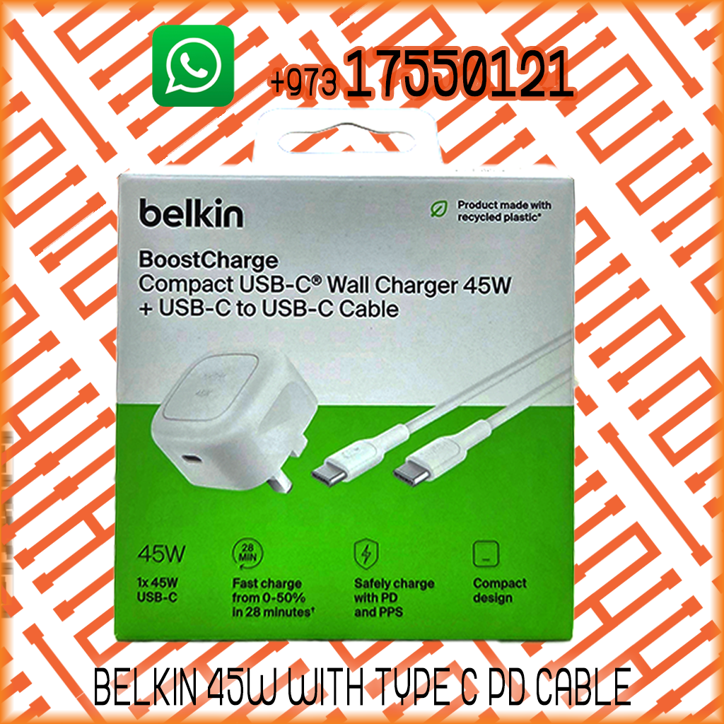 BELKIN 45W COMPACT USB-C PD WALL CHARGER WITH CABLE
