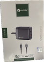 N YORK DOUAL PORT PD USB-A 38W CHARGER WITH PD LIGHTNING CABLE